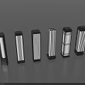 Modern Outdoor Lights Set With Various Standing Designs And Illuminated Lampshades