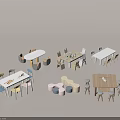 Multiple Kids Tables With Various Designs And Colorful Matching Chairs For Children