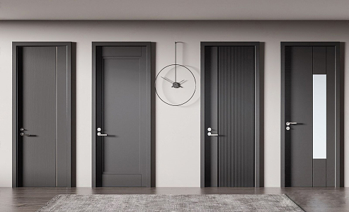 Modern swing door combination 3d model