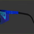 Stylish Blue Frame Sunglasses With Mirrored Lenses And LEGEN DARY Text
