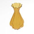 Elegant Yellow Glass Vase With Fluted Design For Home Decor Ornament Set