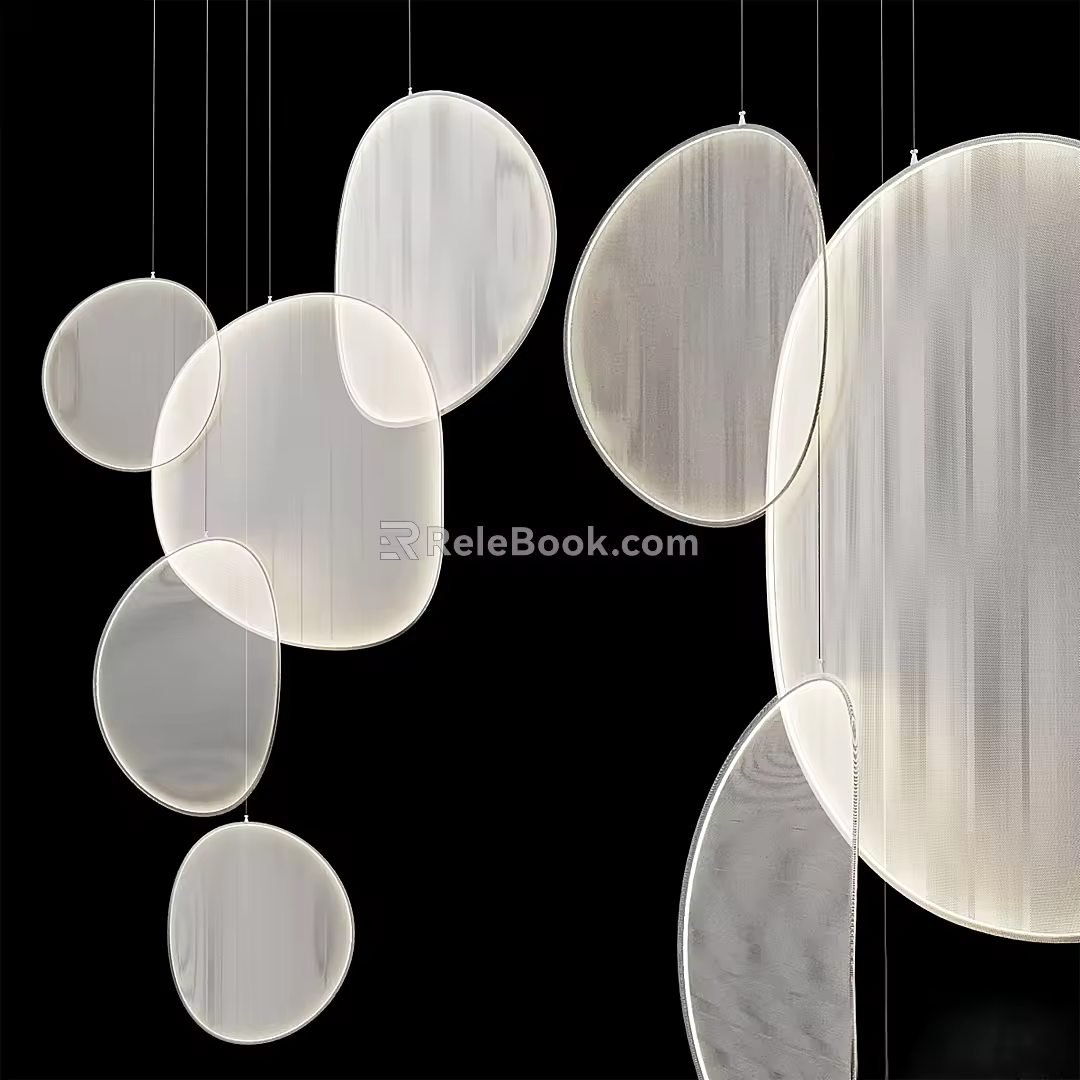 LED fabric chandelier 3d model