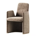 Beige Velvet Accent Chair With Curved Backrest And Comfortable Armrests Multiple Angles View
