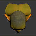 Fantasy Creature Bust With Yellow Skin Large Ears And Wrinkled Face
