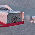 Projection Monitoring System With Wall Mounted Cameras Red Bracket And Security Alarms