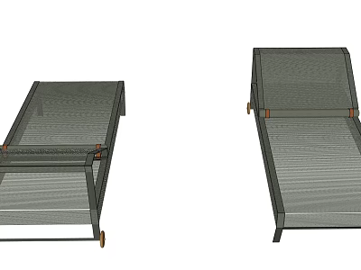 Modern Outdoor Lounge Chair With Metal Frame Mesh Seat And Adjustable Back 3d model