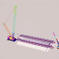 Industrial Construction Site With Multiple Tower Cranes And Steel Frame Structure