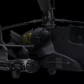 Military Attack Helicopter With Dual Rotors Dark Gray Body And Number 019