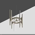 Modern Metal Chandelier With Geometric Shape And LED Light Strips Sleek Design