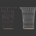 Modern Metal Wire Storage Baskets With Two Tone Colors And Circular Base Design 3d model