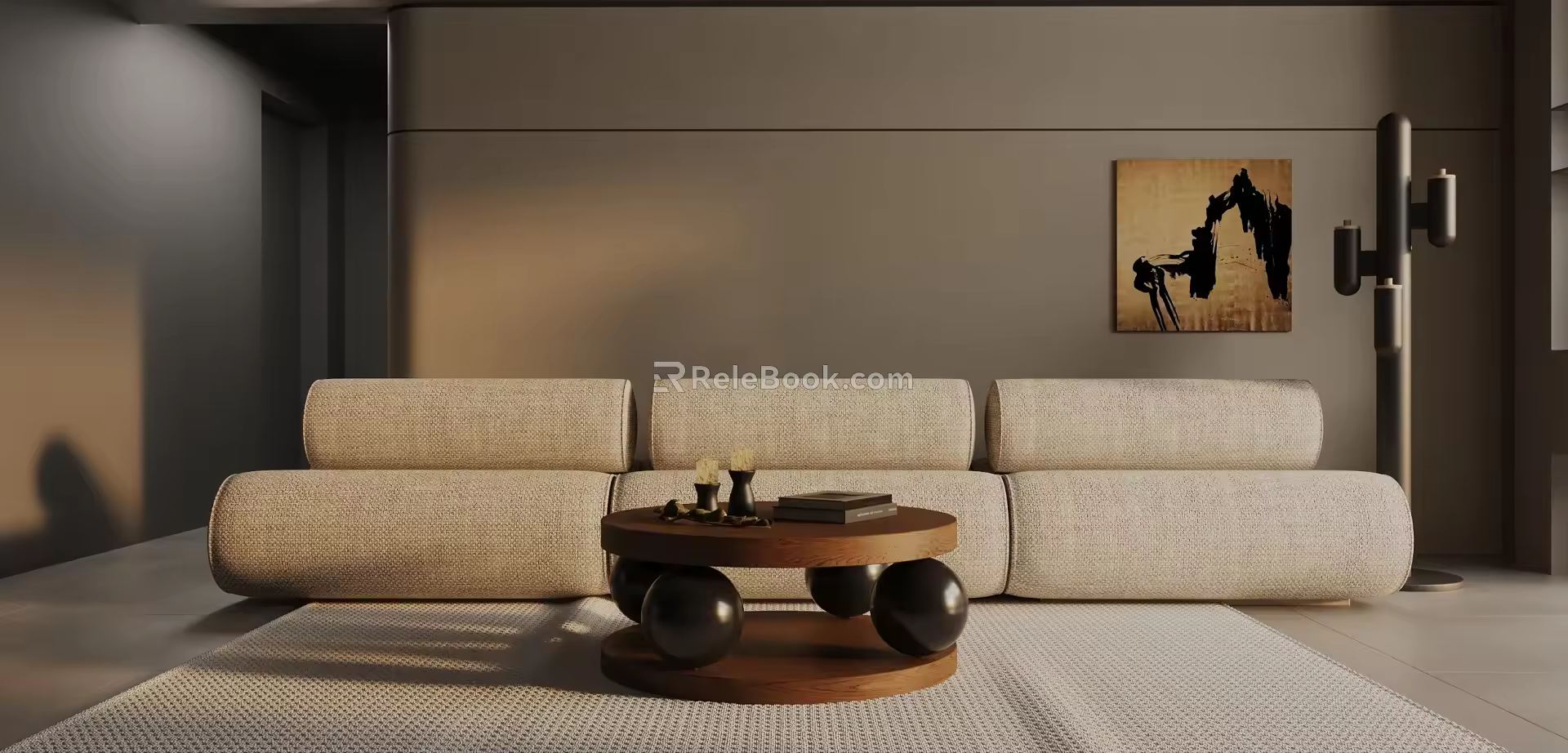 Three-seat sofa 3d model