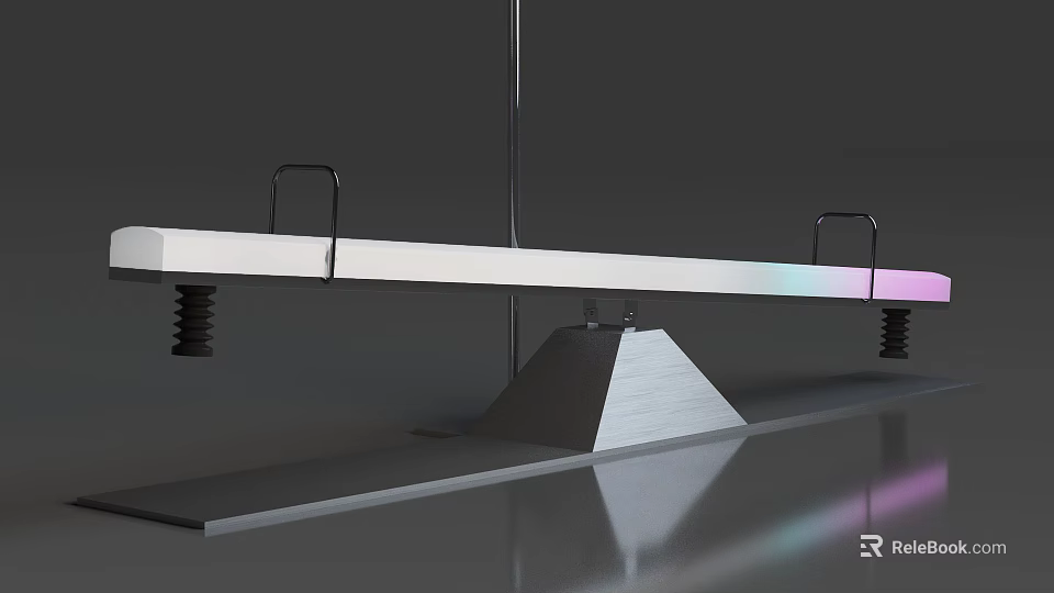 Balance Scale Featuring Triangular Base Black Hooks Springs And Reflective Surface 3d model