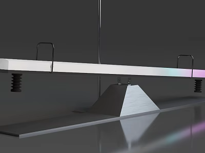 Balance Scale Featuring Triangular Base Black Hooks Springs And Reflective Surface 3d model