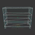 Three Tier Black Metal Grid Frame Storage Shelving Unit Organizer