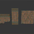 Building Brick Structures In Different Shapes With Brown Textured Stone Walls