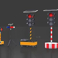 Signal light traffic light mobile traffic light temporary street light direction indicator solar mobile street light 3d model