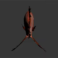 Vibrant Red Fish With Spiky Fins Prominent Eyes On Dark Reflective Background