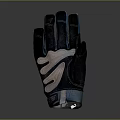 Black and White Leather Glove With Grip Design And Stitched Pattern For Daily Use