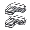 Two Black Metal Wall Mounted Bathroom Accessories Storage Racks for Shower