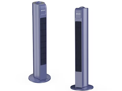 Two Purple Tower Air Cooler Fans With Slim Design And Stable Base 3d model