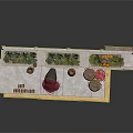 Decorative Garden Platform With Flower Boxes Clay Pots And Red Material