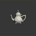 Elegant Silver Teapot With Decorative Lid Curved Spout And Sturdy Base 3d model