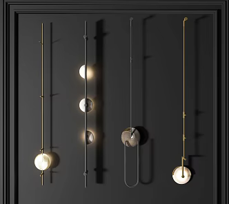 Modern wall lamp combination 3d model