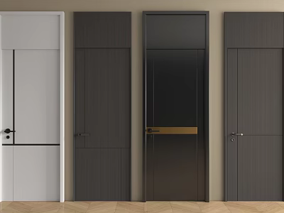 Modern Hinged Doors With Various Colors And Sleek Design For Home Interior 3d model