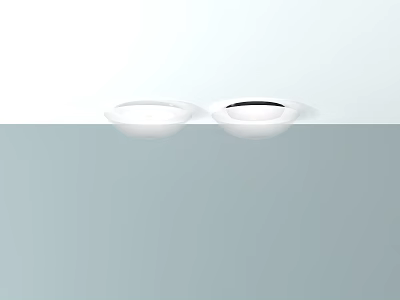Two Modern Minimalist Ceiling Lights With Round Design And White Black Finish For Home Interior 3d model