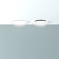 Two Modern Minimalist Ceiling Lights With Round Design And White Black Finish For Home Interior
