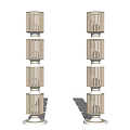 Modern Floor Lamp With Layered Cylindrical Structure And Metal White Finish