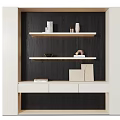 Modern Minimalist Bookcase With Wooden Frame Shelves And Drawer Storage Decorative Items
