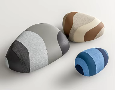 Modern Sofa Stool Pebble Stool Soft Stool Shoe Changing Stool Low Stool Device 3d model