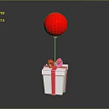 White Gift Box With Red Bow And Red Balloon On String For Daily Use