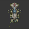 Cute Mythical Game Movie Character With Blue Eyes Horns White Blue Fur And Glowing Particles