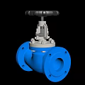 Industrial Blue Pipeline Valve With Flange Connection And Handwheel Control