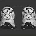 White Sports Shoes With Modern Design Gray Accents And Reflective Details