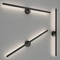 Modern Black Wall Lamp With Sleek Linear Design Mounted On White Wall 3d model