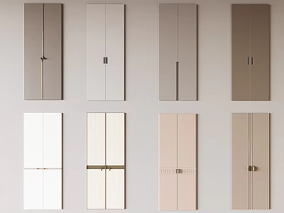 Modern Wardrobe Doors With Various Colors Designs And Handles 3d model