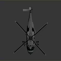 White USCG Helicopter With Rotors Green Windows Landing Gear And Tail Rotor