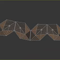 Geometric Animal Sculpture With Wood And Metal Structure On Black Background