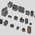 City Building Complex With Various Modern High Rise And Diverse Architectural Structures 3d model