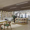 Modern Library Book Bar Reading Room Library 3d model
