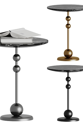 Side Table Metal Side Table Small Coffee Table Books 3d model