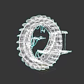 Mechanical Motorcycle Gear Assembly With Metal Ring Structure 3D Model Design