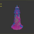 Detailed Lighthouse Model With Spiral Staircase Stone Base And Top Light