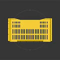 Yellow Plastic Storage Basket With Handles Ventilated Design For Home Organization