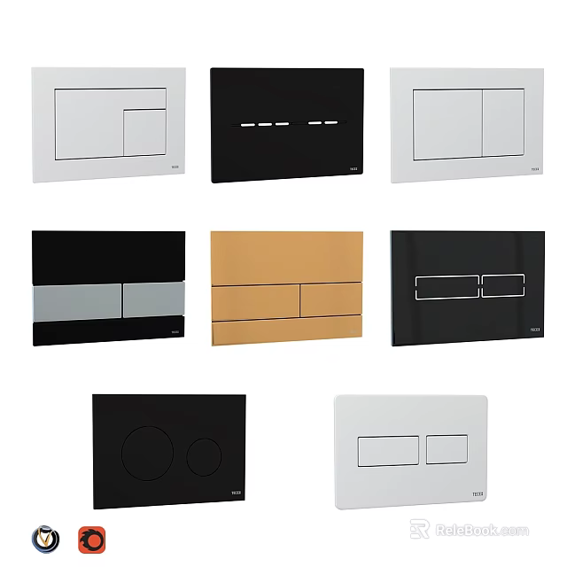 Washing Daily Necessities With Various Colored Panels And Diverse Design Styles 3d model 