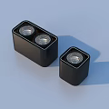 Black Square Downlights And Spotlights With Modern Design For Interior Lighting 3d model