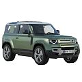 Green SUV Exterior Design With Silver Wheels Rear Spare Tire And Front Headlights